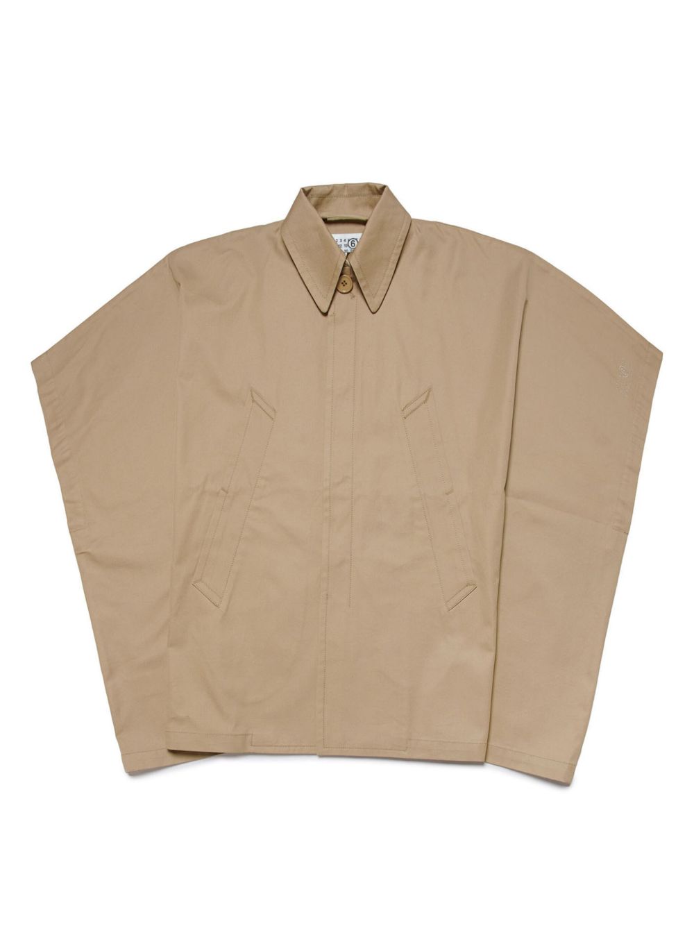 MM6 Maison Margiela Kids logo刺绣斜纹布斗篷 - 中性色