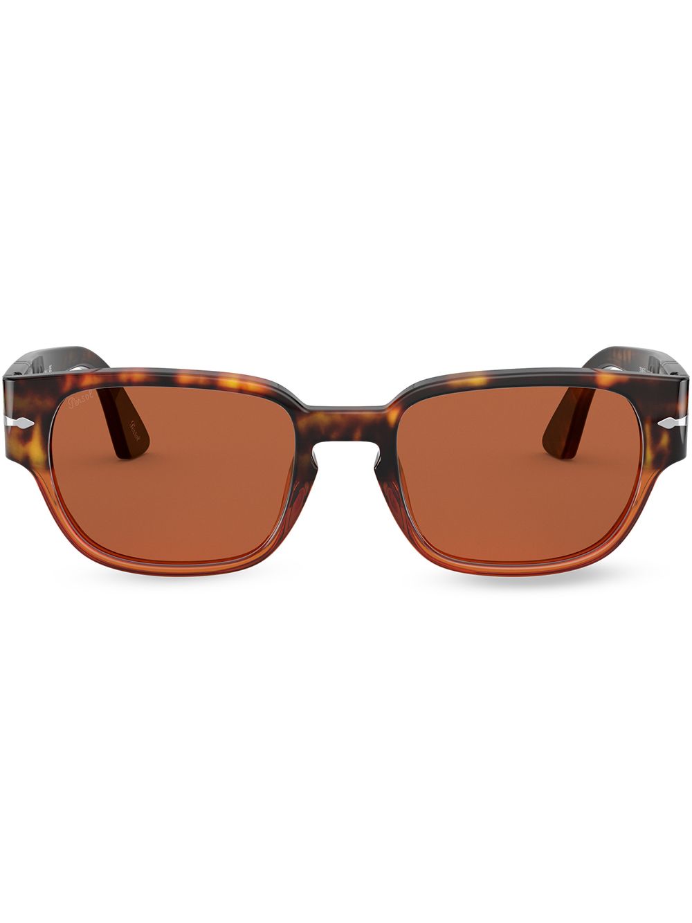 Persol 玳瑁纹方框太阳眼镜 - 绿色