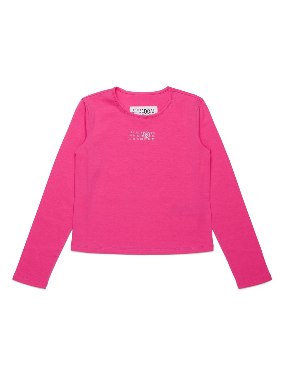 MM6 Maison Margiela Kids Numbers 印花平纹针织T恤 - 粉色