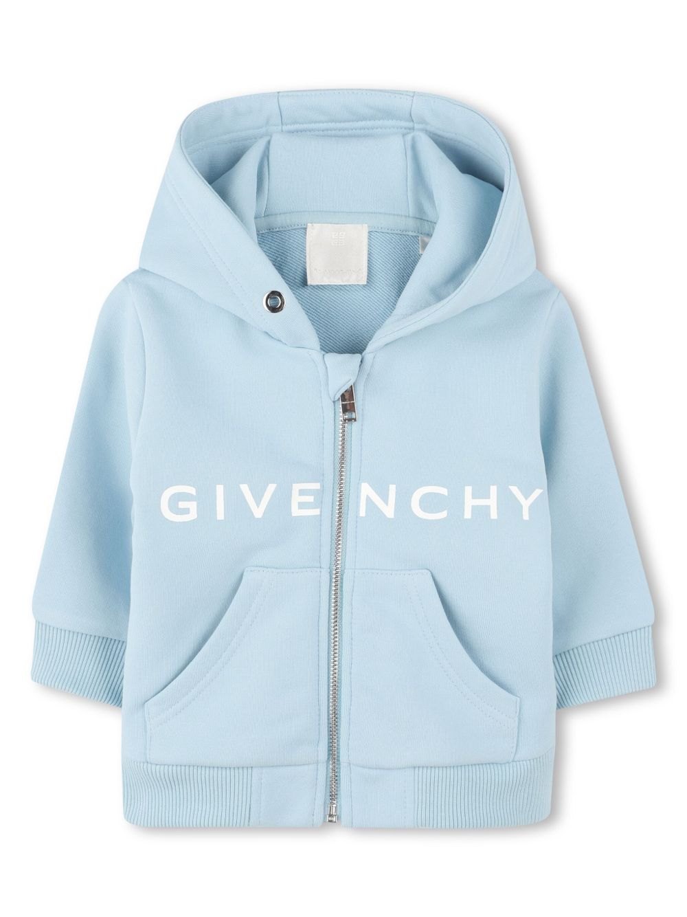 Givenchy Kids logo印花连帽衫 - 蓝色