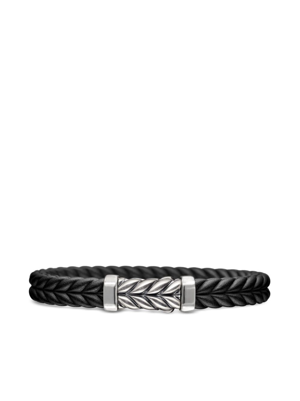 David Yurman 纯银 Chevron 手链 - 银色