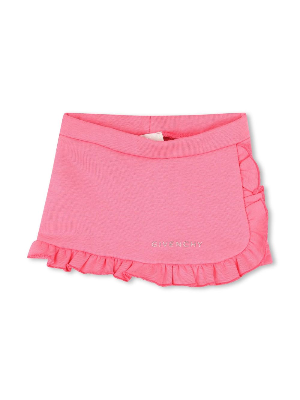 Givenchy Kids 荷叶边饰裙式短裤 - 粉色