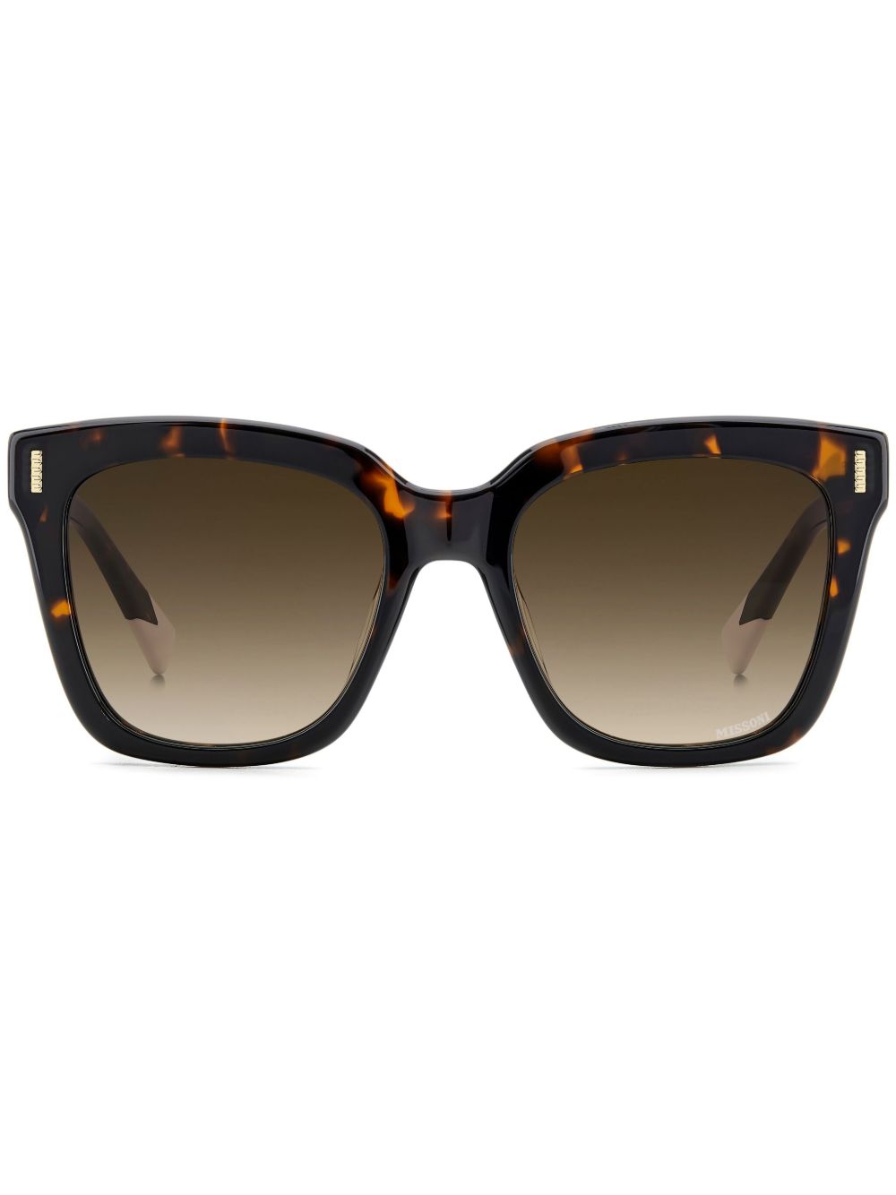 MISSONI EYEWEAR 玳瑁纹效果方框太阳眼镜 - 黑色