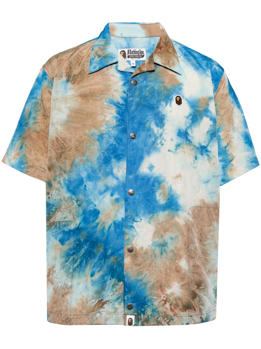 A BATHING APE® 扎染效果短袖衬衫 - 蓝色