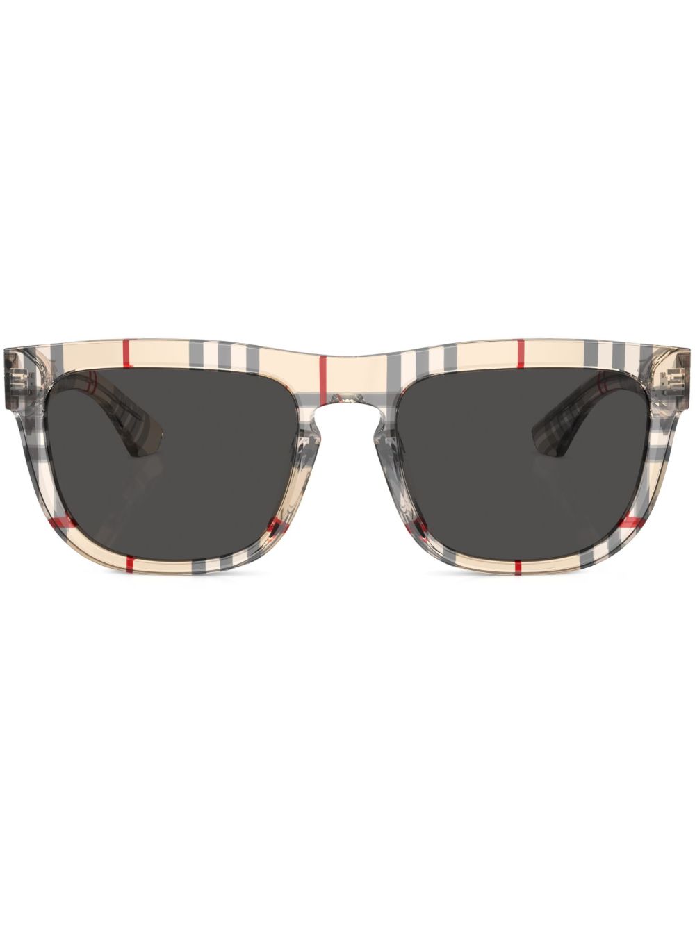 Burberry Eyewear Vintage 格纹图案方框太阳眼镜 - 中性色