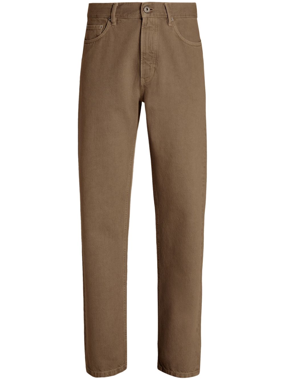Zegna Roccia 棉牛仔裤 - 褐色