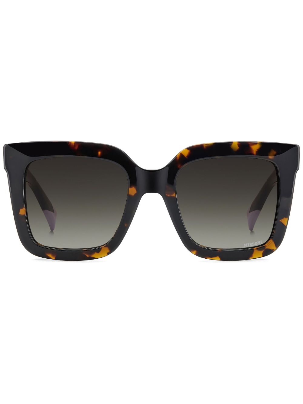 MISSONI EYEWEAR 玳瑁纹效果方框太阳眼镜 - 黑色