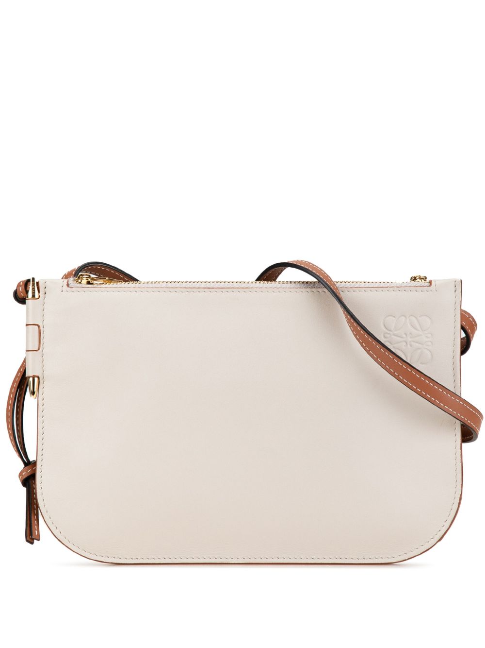 Loewe Pre-Owned Gate Double Zip Pouch 皮质斜挎包（2021年典藏款） - 灰色
