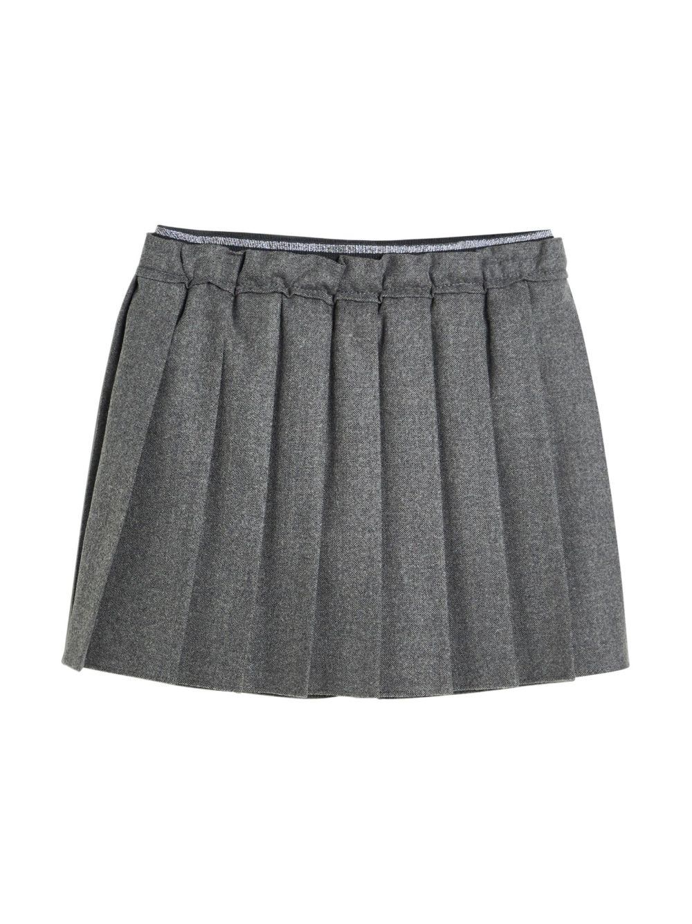 Brunello Cucinelli Kids 褶饰迷你半身裙 - 灰色