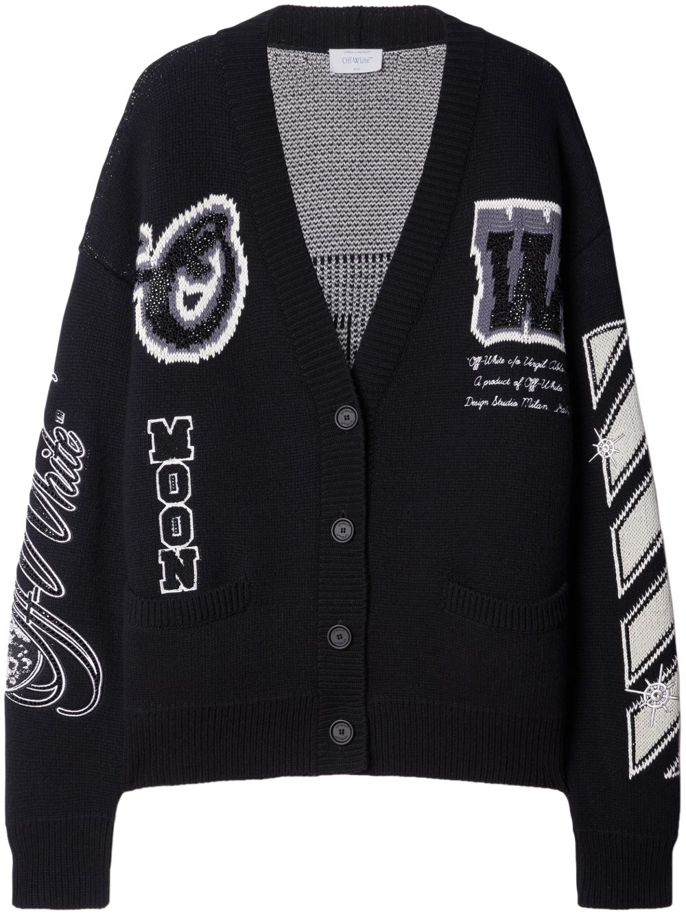 Off-White Varsity Bling 开衫 - 黑色