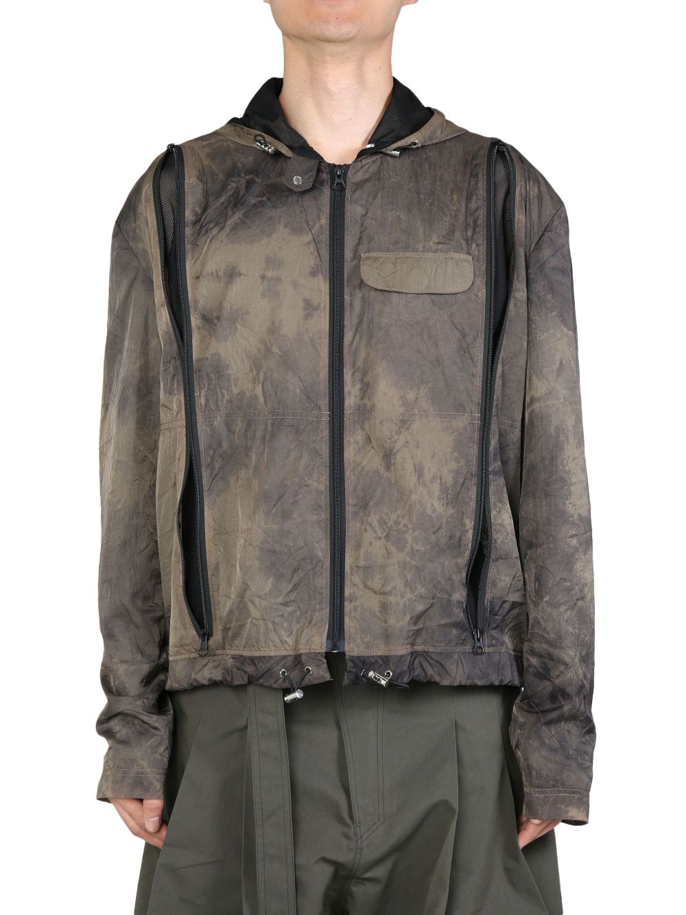 FFFPOSTALSERVICE tie-dye pattern windbreaker - 褐色