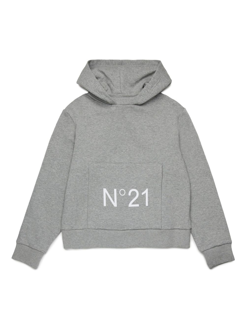 Nº21 Kids logo印花棉连帽衫 - 灰色