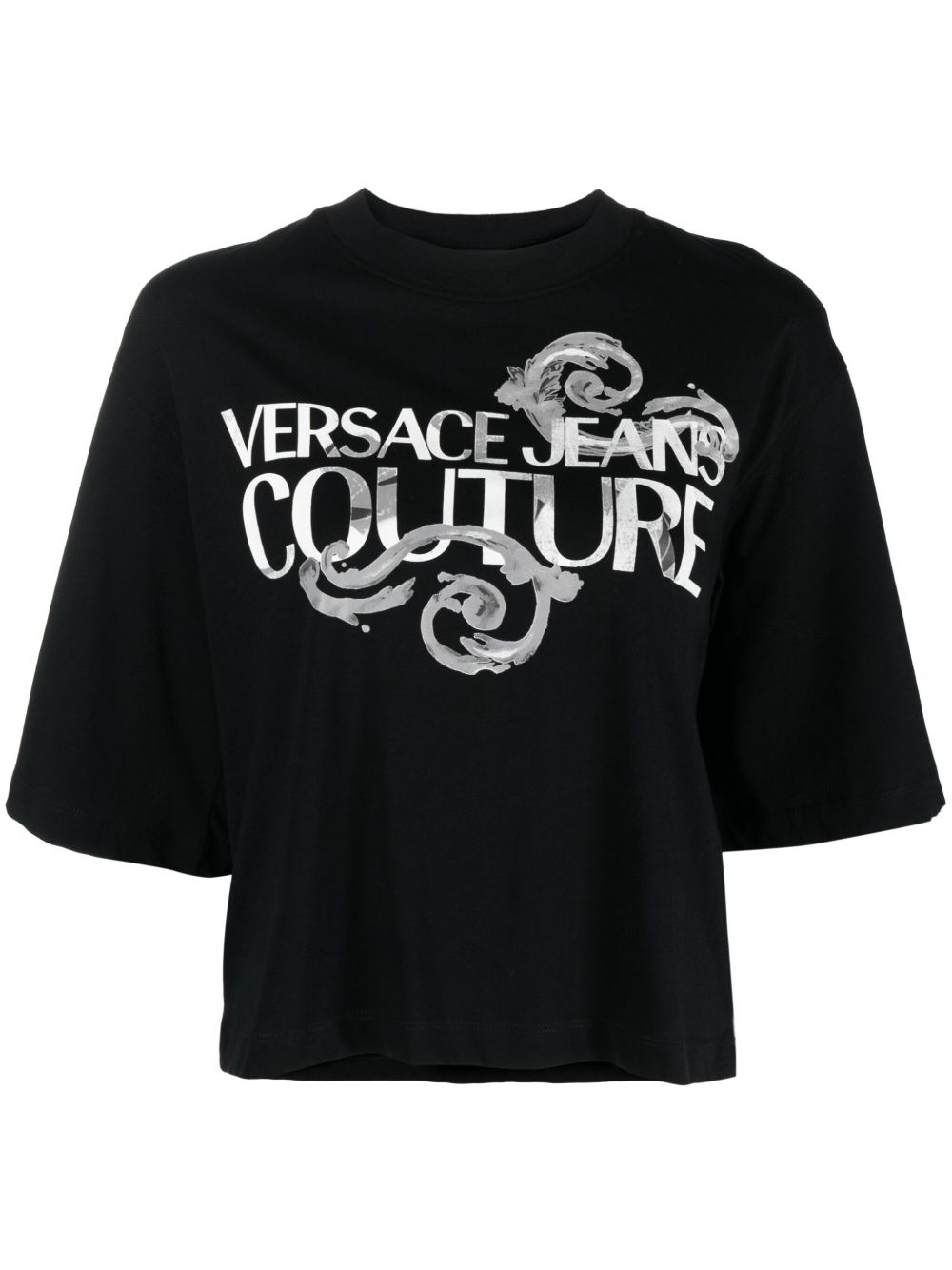 Versace Jeans Couture logo印花棉T恤 - 黑色