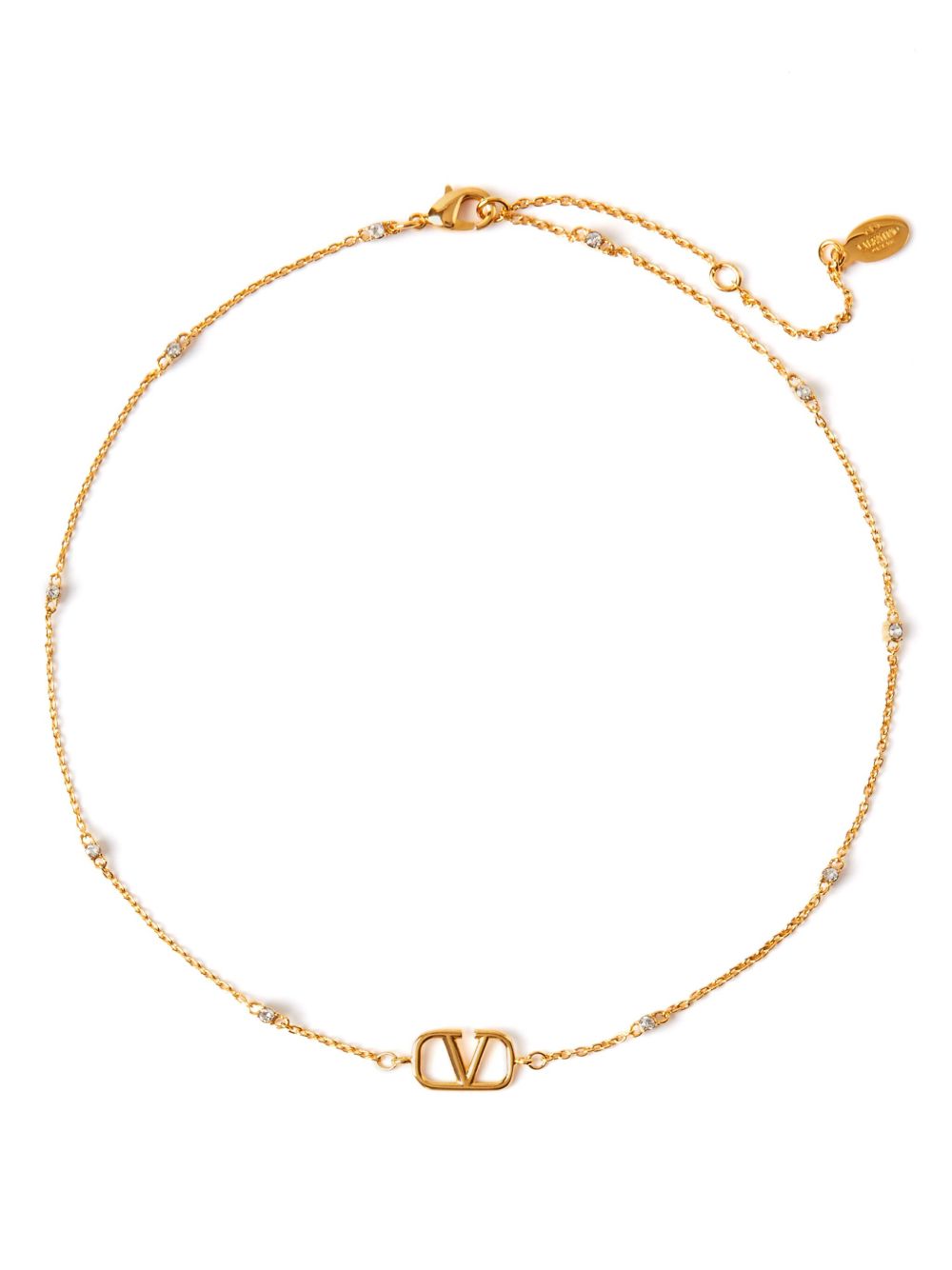 Valentino Garavani VLogo Signature 晶饰项链 - 金色