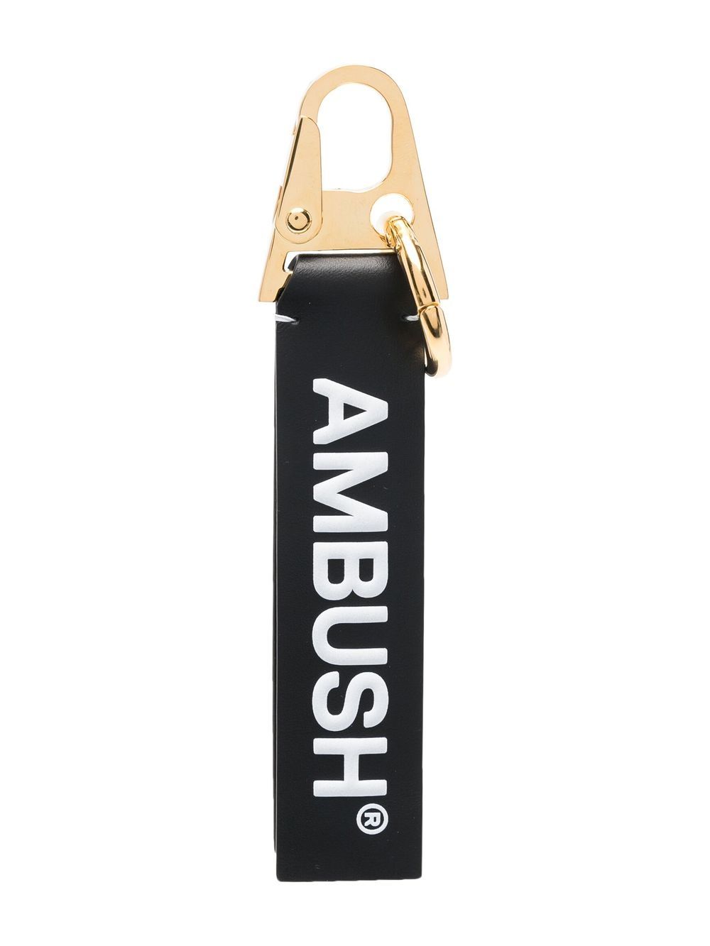 AMBUSH logo印花皮质钥匙包 - 黑色