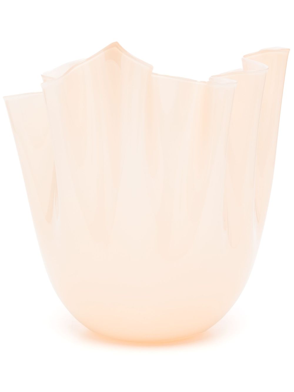 Venini Fazzoletto Murano 玻璃花瓶（23厘米 x 22厘米） - 粉色