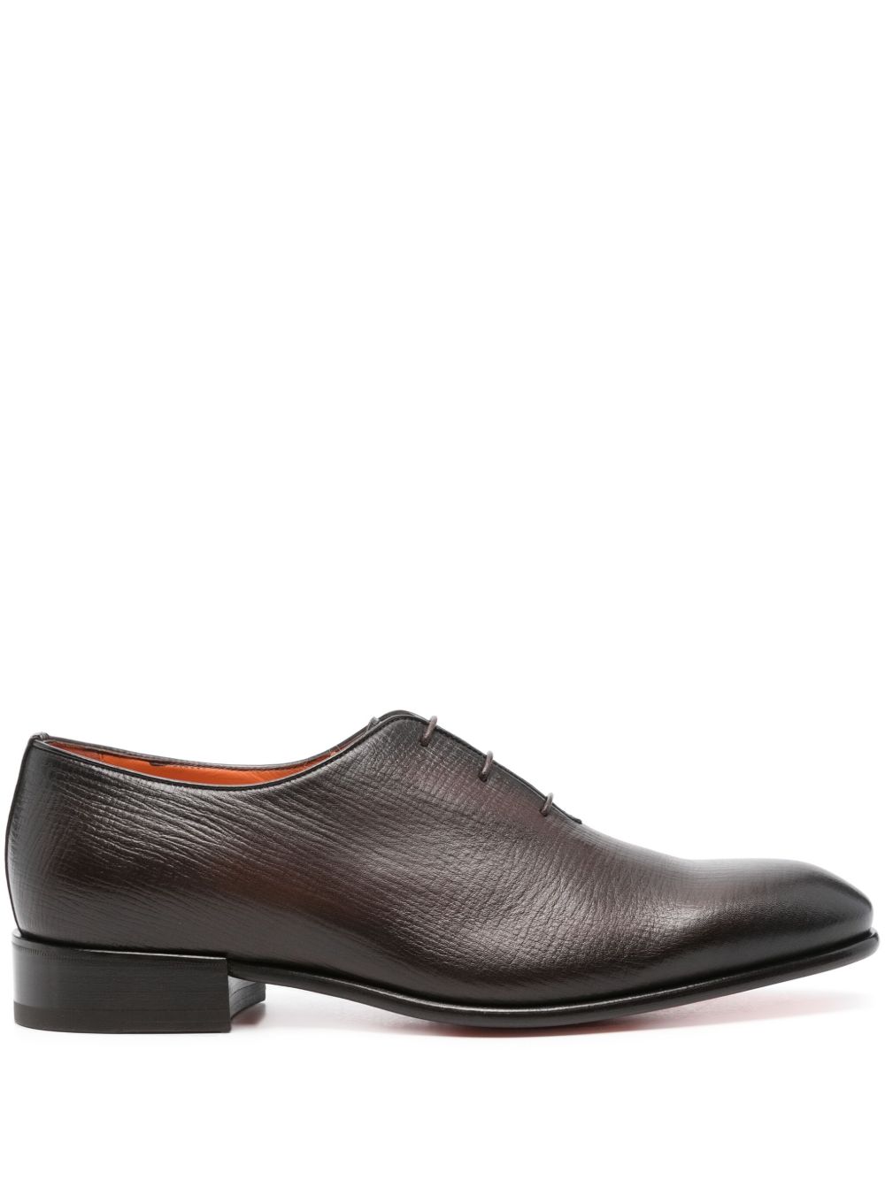 Santoni 纹理感皮质牛津鞋 - 褐色