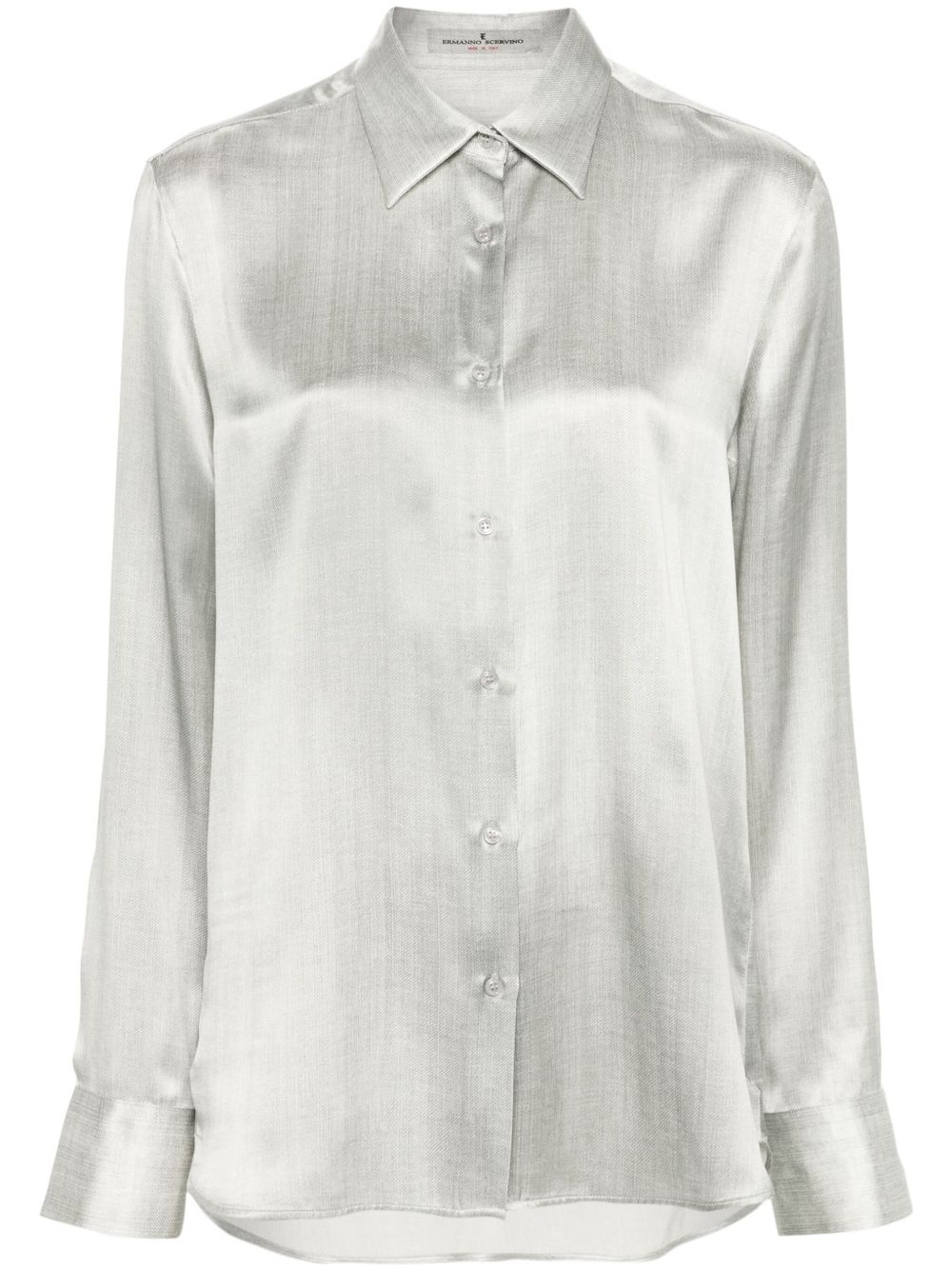 Ermanno Scervino 编织印花真丝衬衫 - 灰色