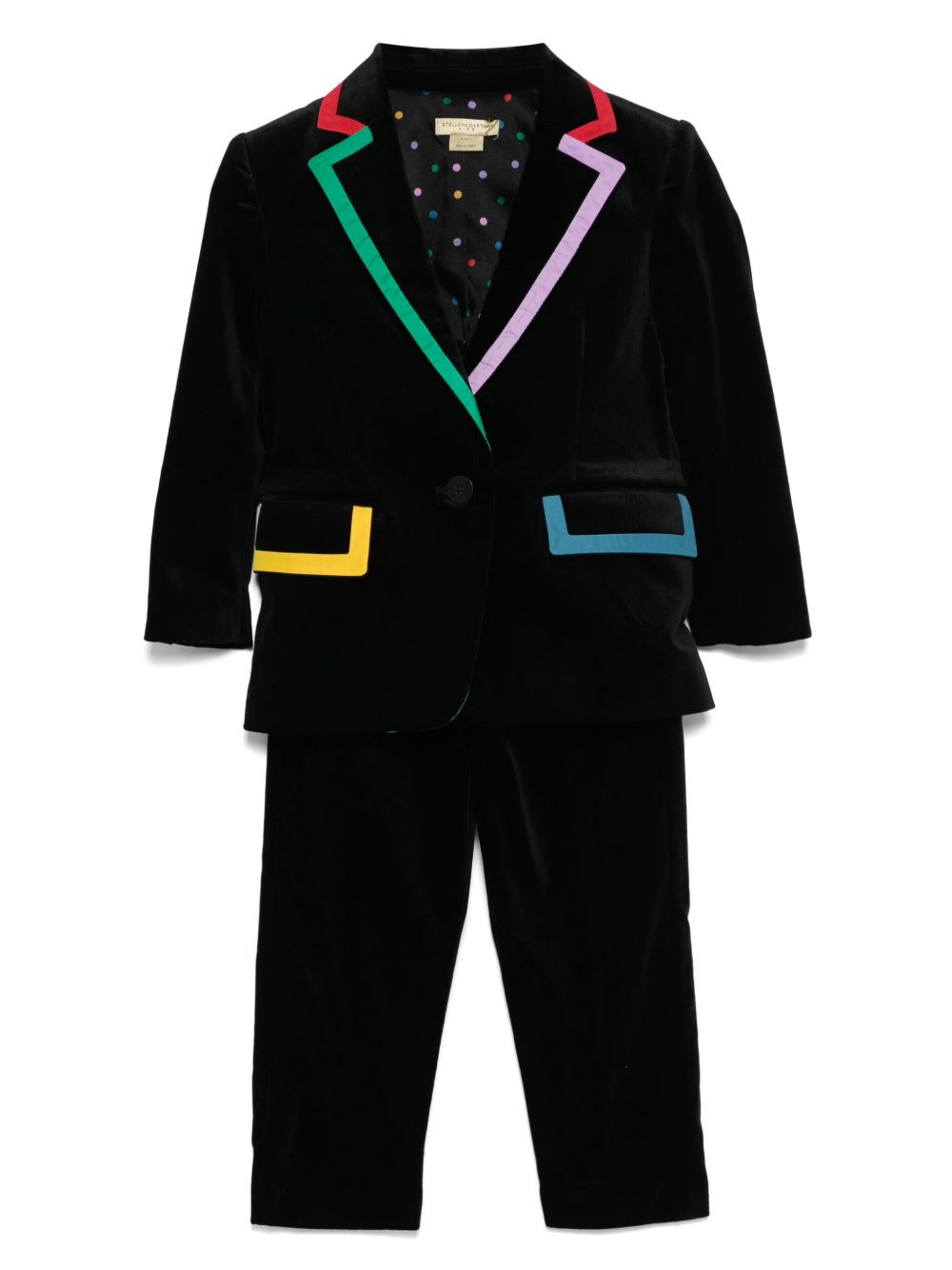Stella McCartney Kids 拼色西装套装 - 黑色