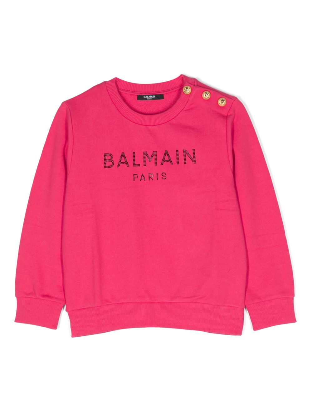 Balmain Kids logo缀饰棉卫衣 - 粉色