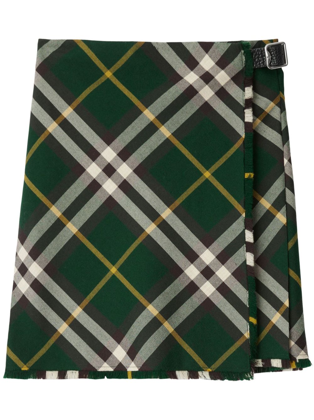 Burberry 格纹羊毛半身裙 - 绿色
