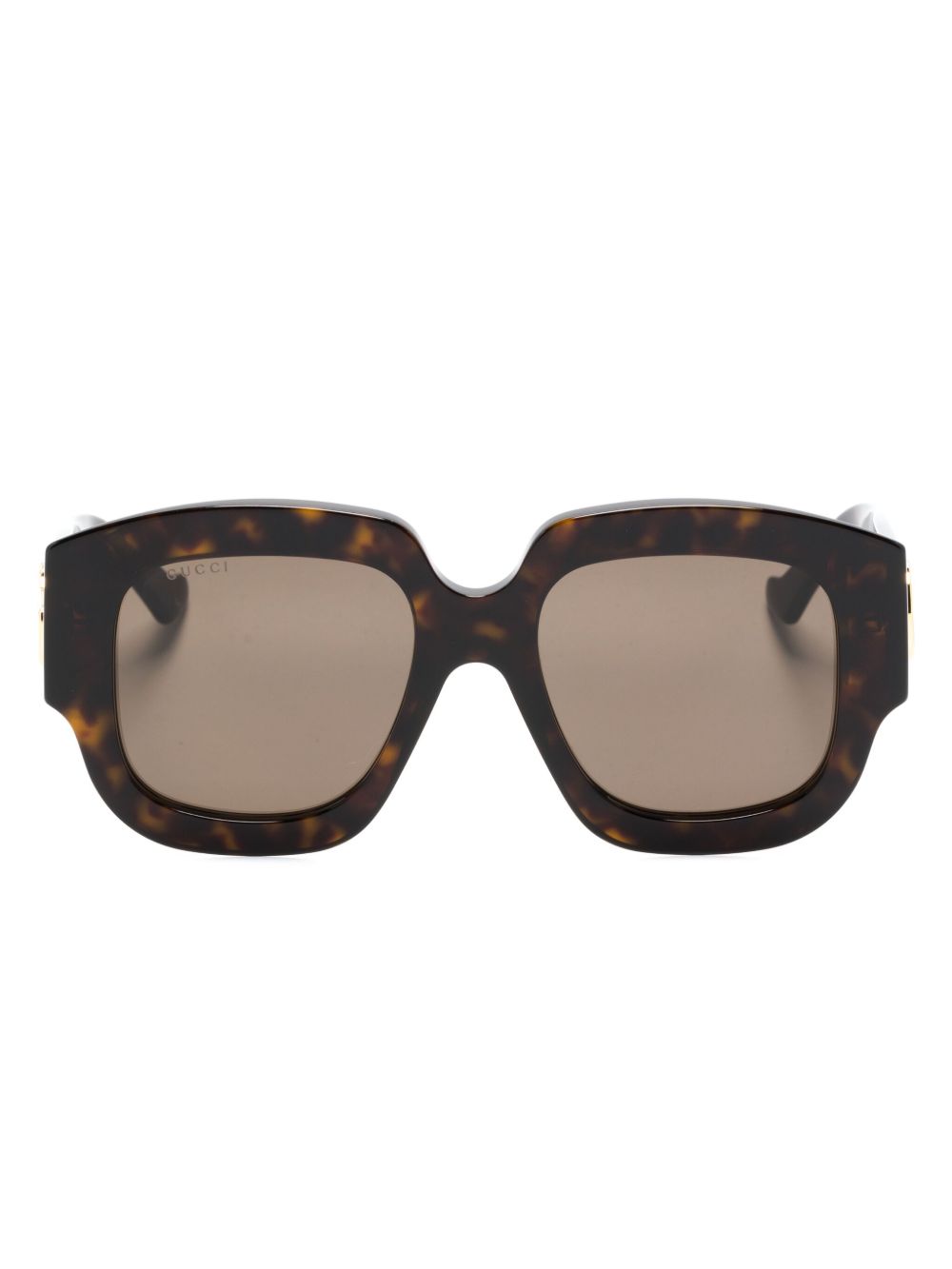 Gucci Eyewear Double G 方框太阳眼镜 - 褐色