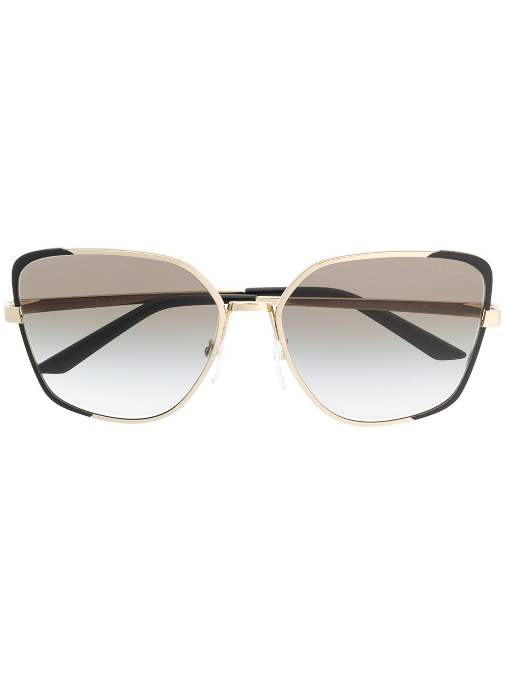 Prada Eyewear 超大框太阳眼镜 - 黑色