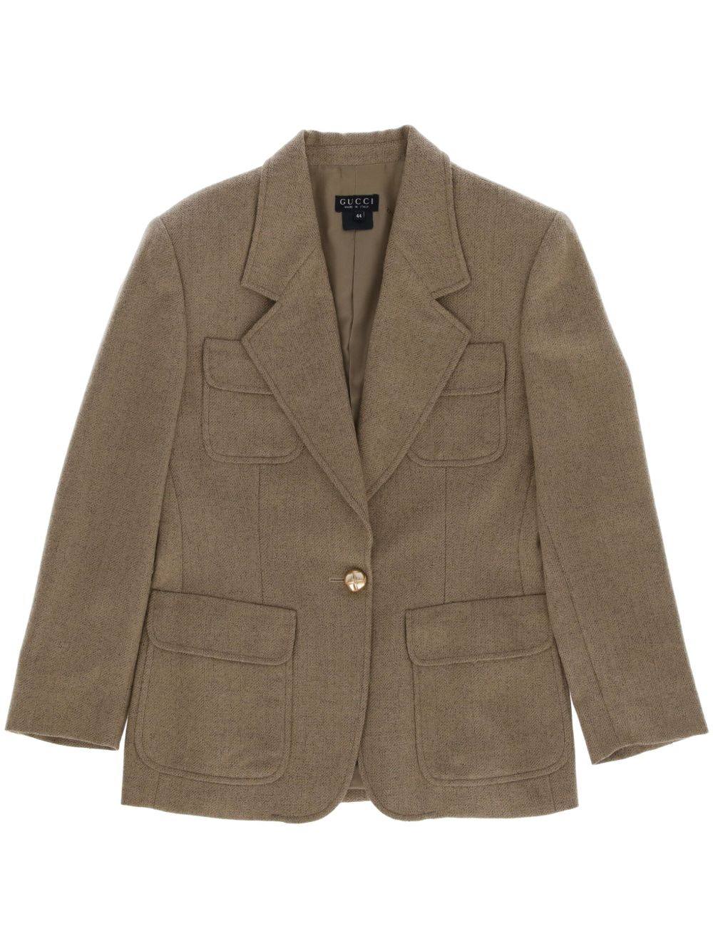 Gucci Pre-Owned 羊毛单排扣西装夹克（1980年代典藏款） - 中性色