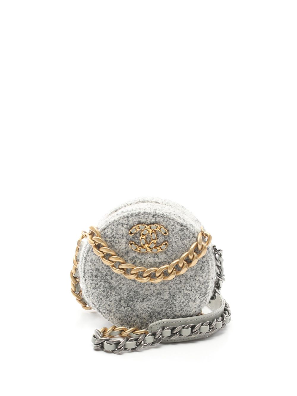 CHANEL Pre-Owned 19 Round 单肩包（2021-2022年典藏款） - 灰色