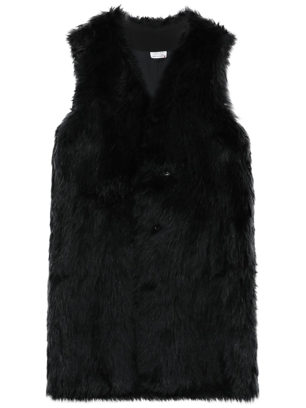 Black Comme Des Garçons 人造皮草无袖外套 - 黑色