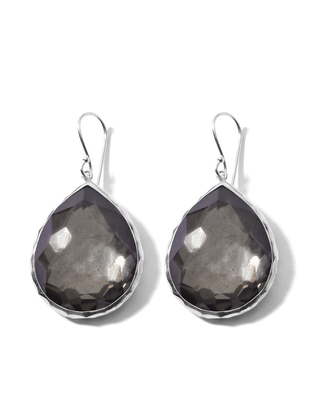 IPPOLITA Rock Candy® Large Teardrop 纯银黄铁矿耳环 - 银色