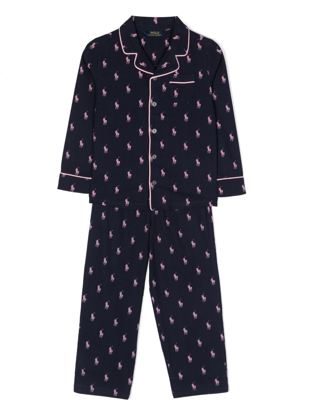 POLO RALPH LAUREN KIDS Polo Pony 图案睡衣套装 - 蓝色