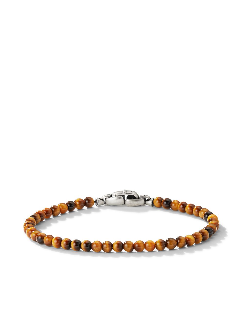 David Yurman 纯银 Spiritual Beads 虎眼石手链 - 银色