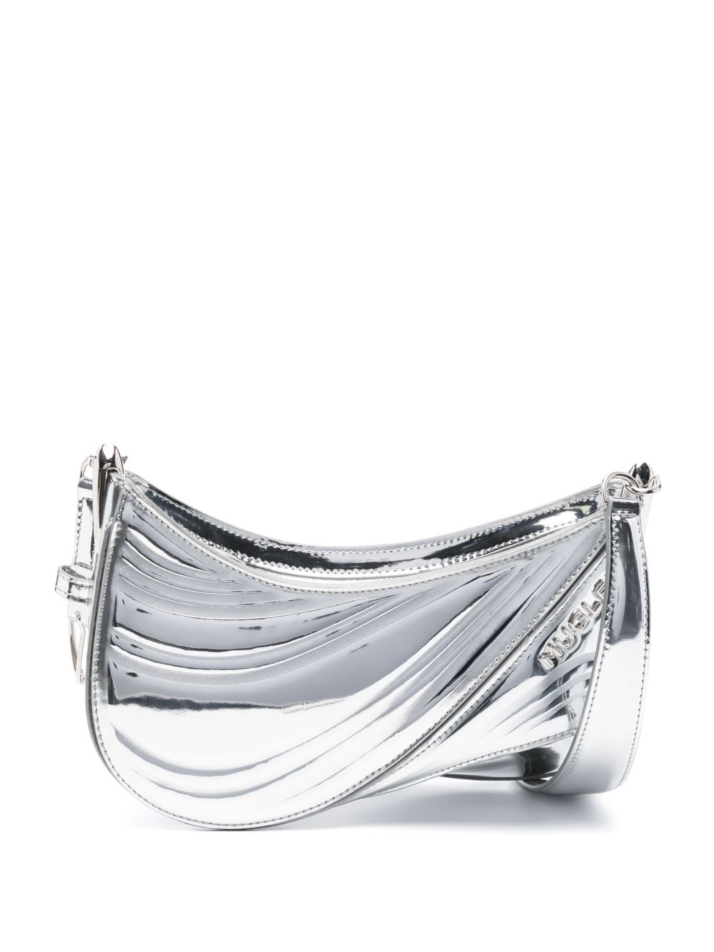 Mugler Spiral Curve 01 小号斜挎包 - 银色