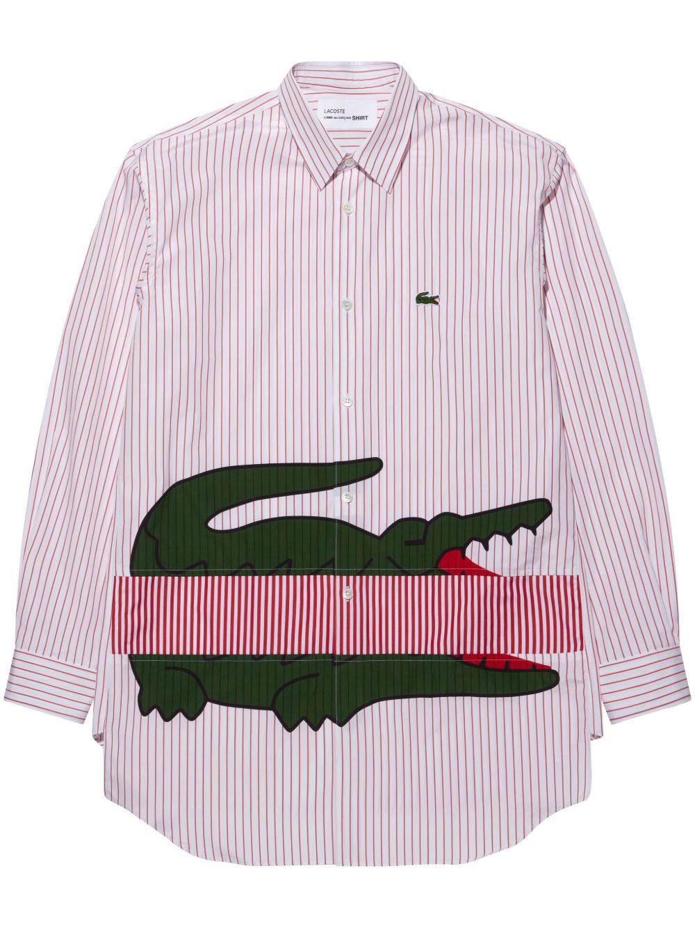 Comme Des Garçons Shirt 仿鳄鱼纹细条纹衬衫 - 红色