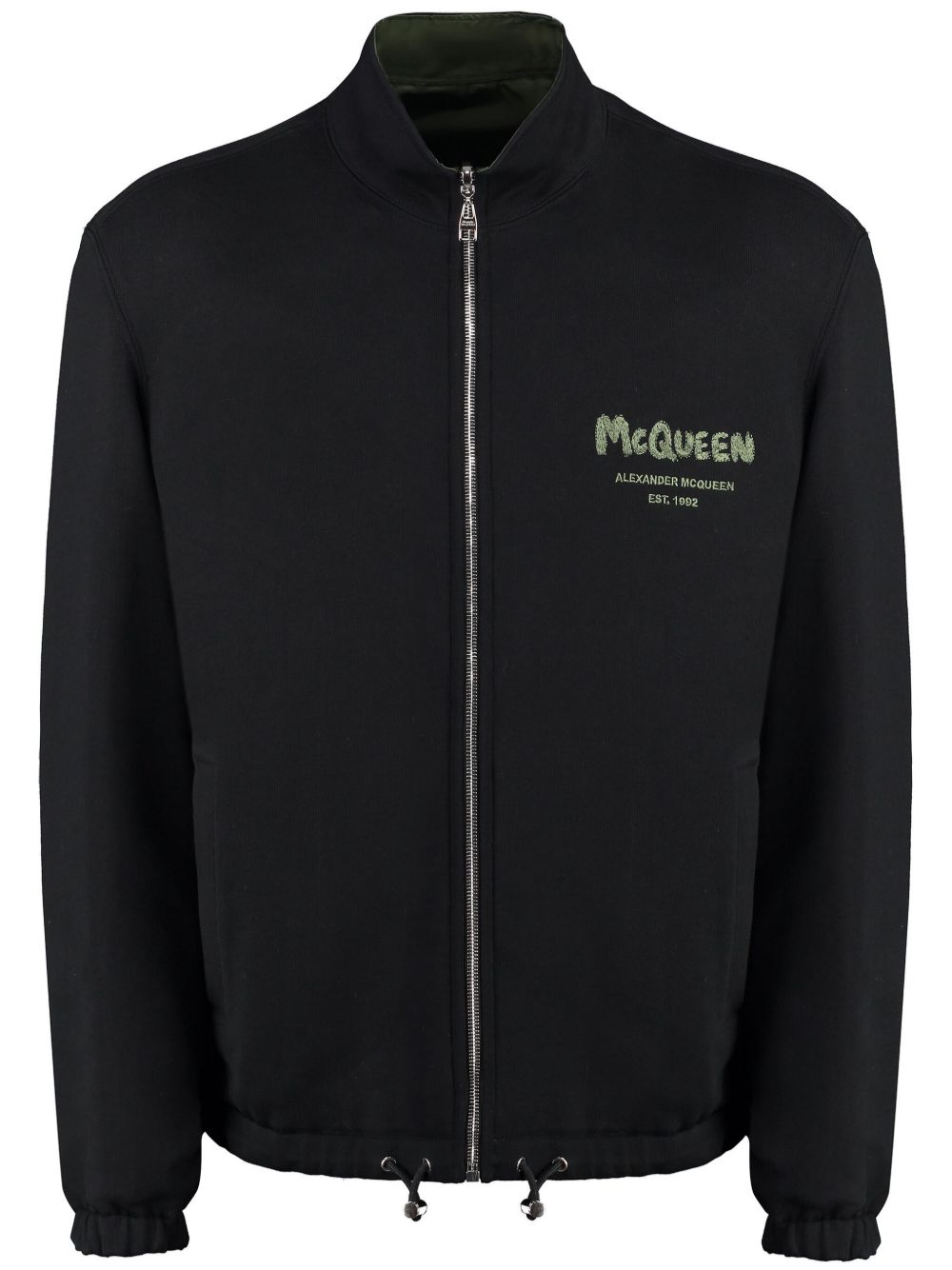 Alexander McQueen Graffiti 双面飞行员夹克 - 绿色