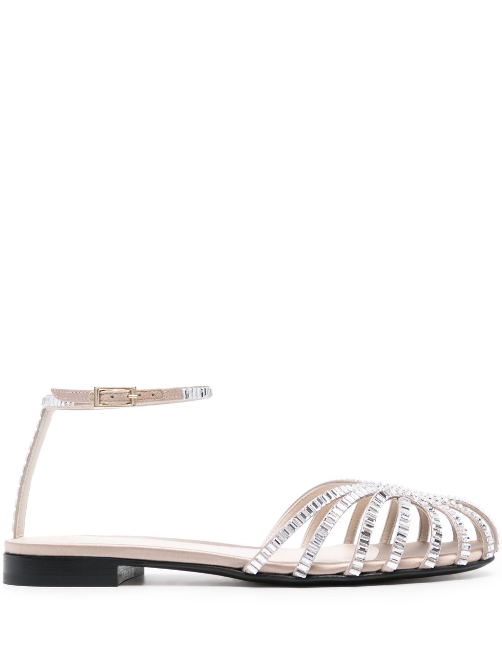 Alevì Rebecca crystal-embellished caged sandals - 中性色