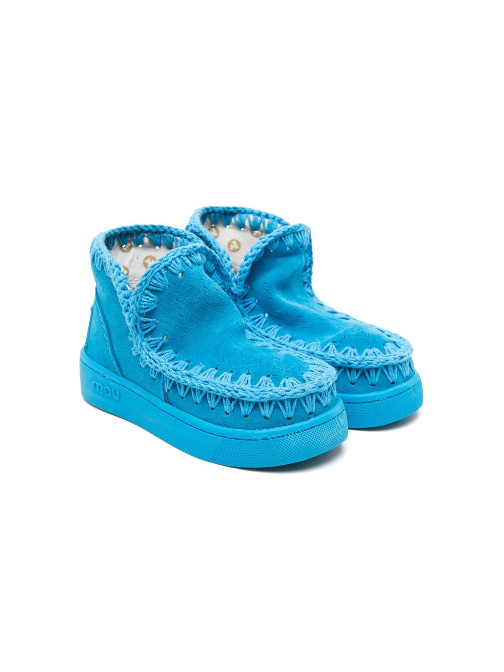 Mou Kids Summer Eskimo 绒面皮运动鞋 - 蓝色