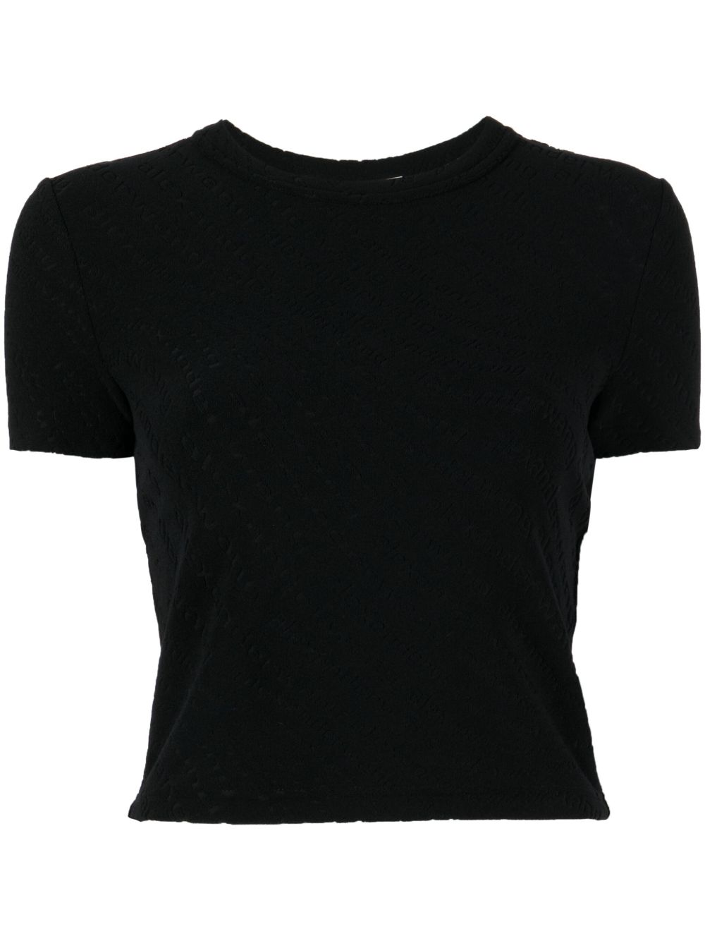 Alexander Wang logo提花针织上衣 - 黑色