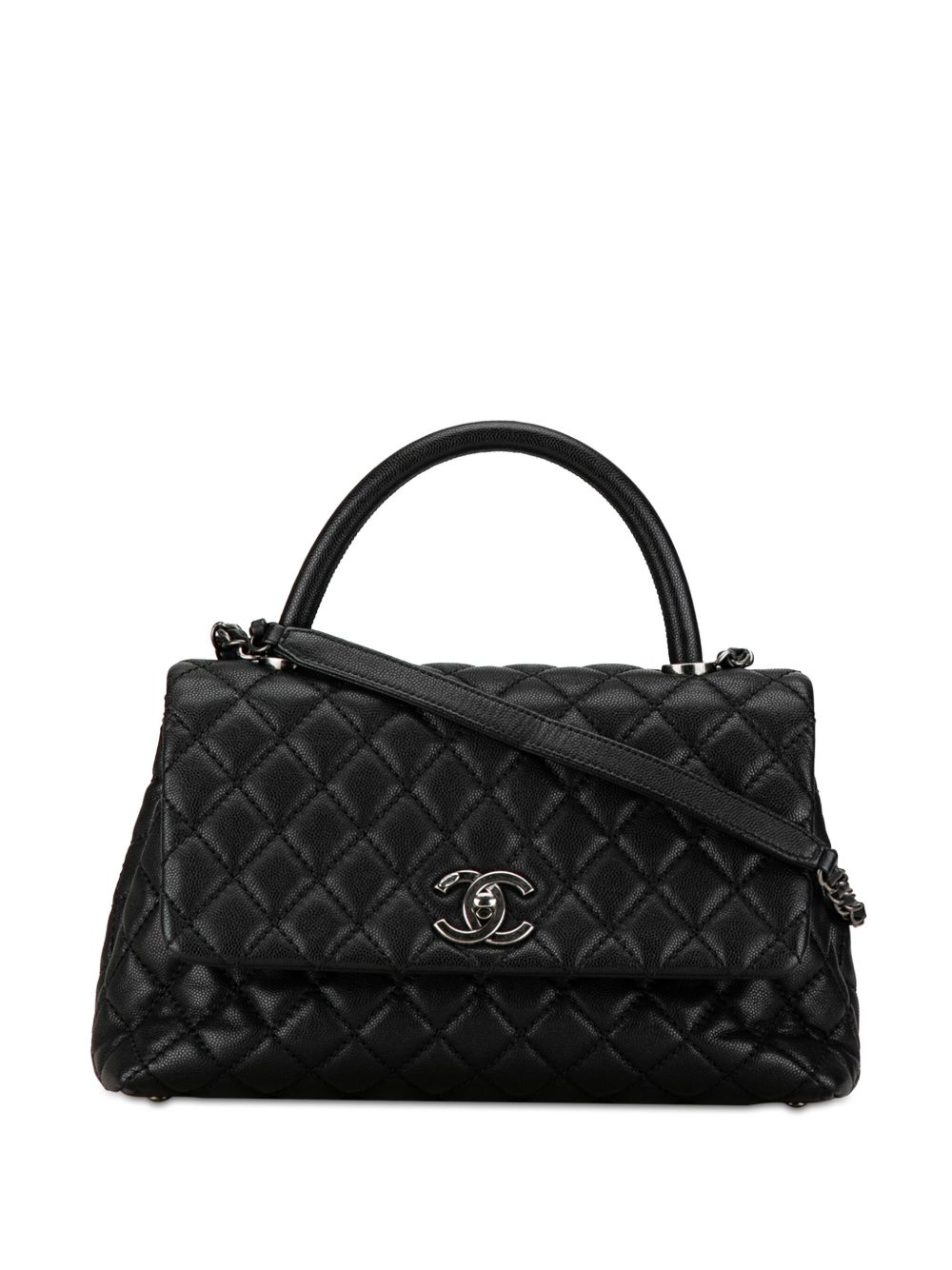 CHANEL Pre-Owned Caviar Coco Handle Bag 小号斜挎包（2015-2016年典藏款） - 黑色