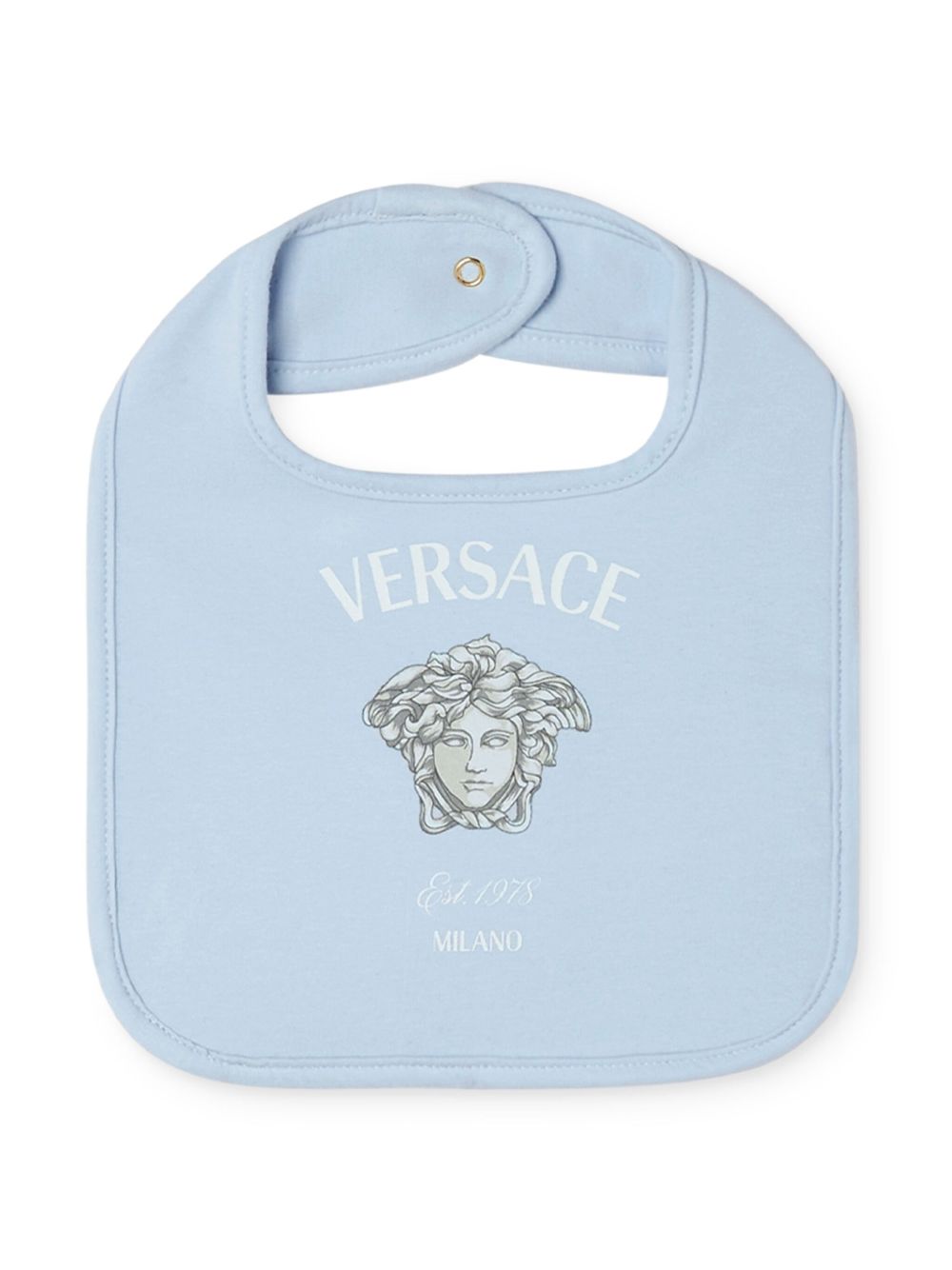 Versace Kids Medusa 印花棉围兜 - 蓝色