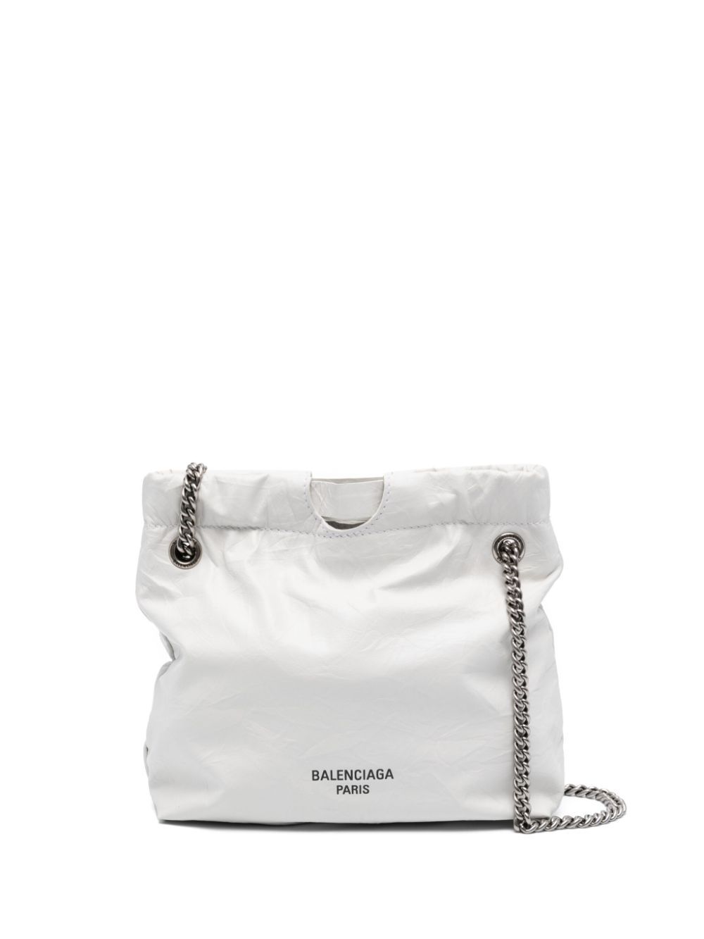 Balenciaga XS Crush 皮质手提包 - 白色