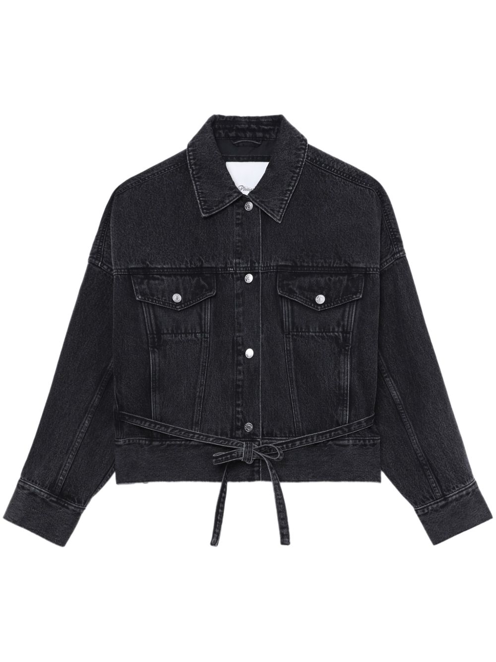 3.1 Phillip Lim 排扣束腰牛仔夹克 - 黑色