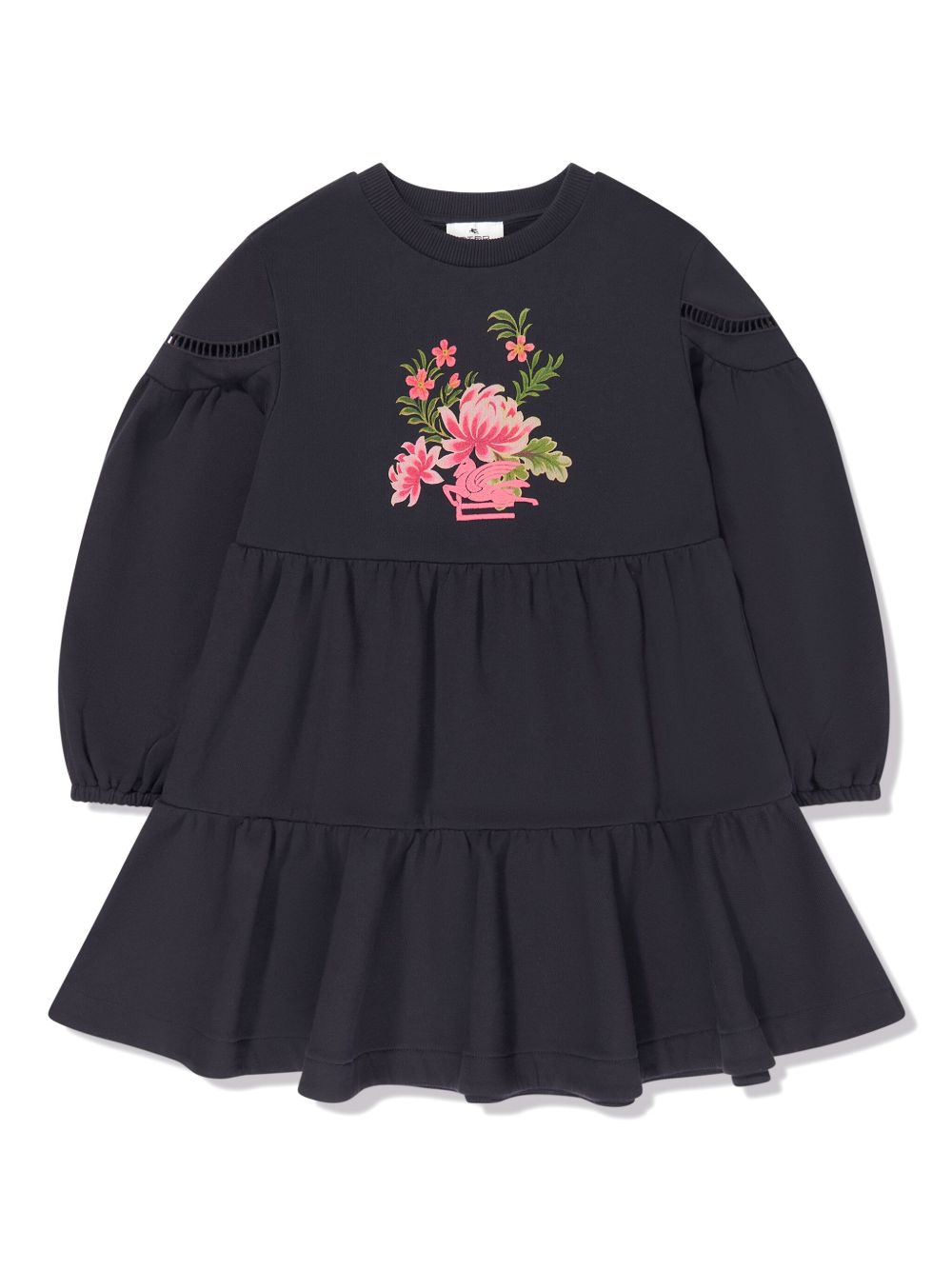 ETRO KIDS 花卉印花连衣裙 - 蓝色