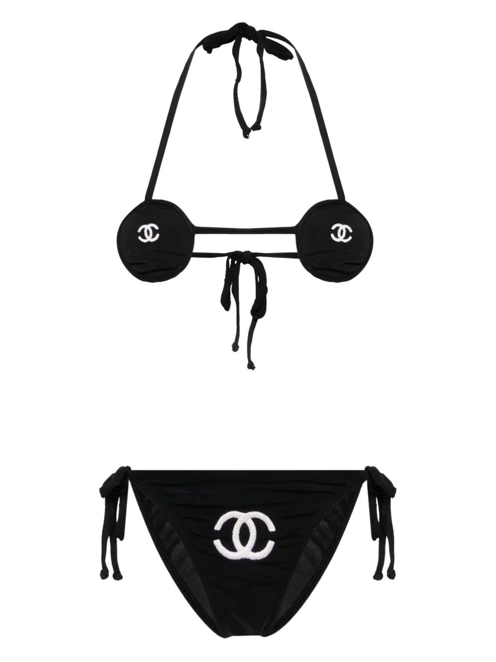 CHANEL Pre-Owned 经典比基尼套装（1990-2000年代典藏款） - 黑色