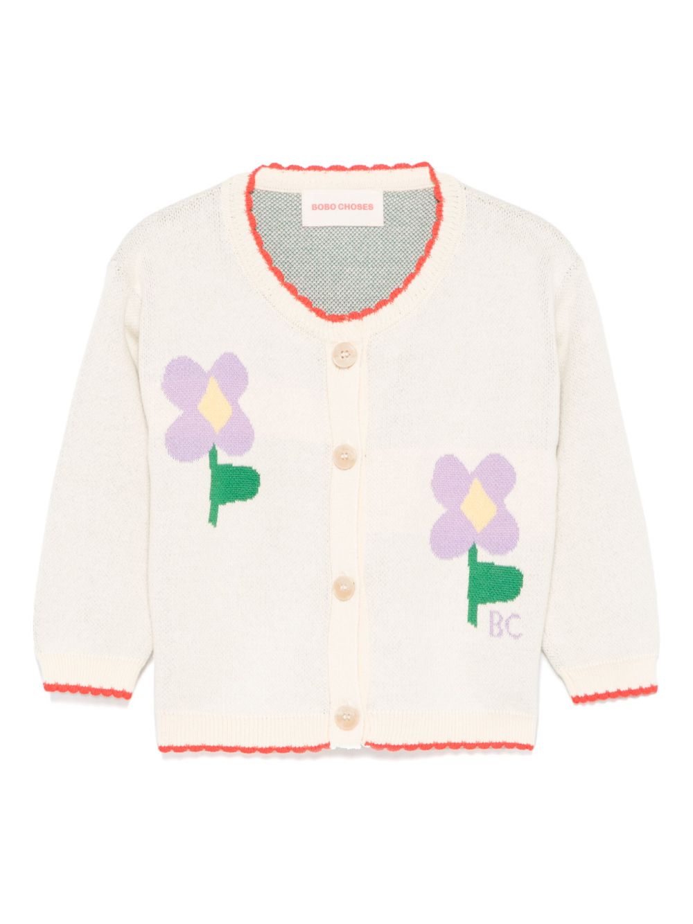 Bobo Choses Pansy Flower 开衫 - 中性色