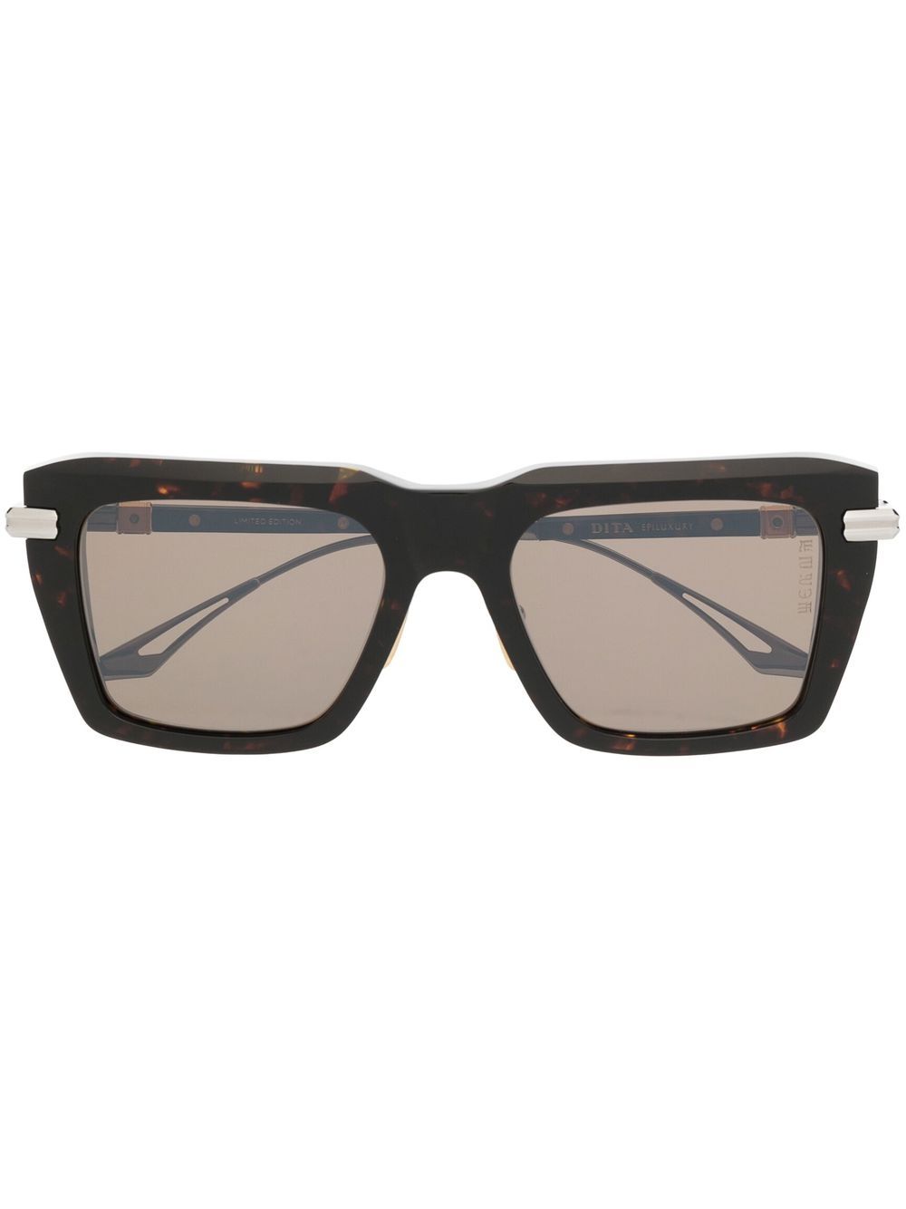 Dita Eyewear 玳瑁纹效果方框太阳眼镜 - 褐色