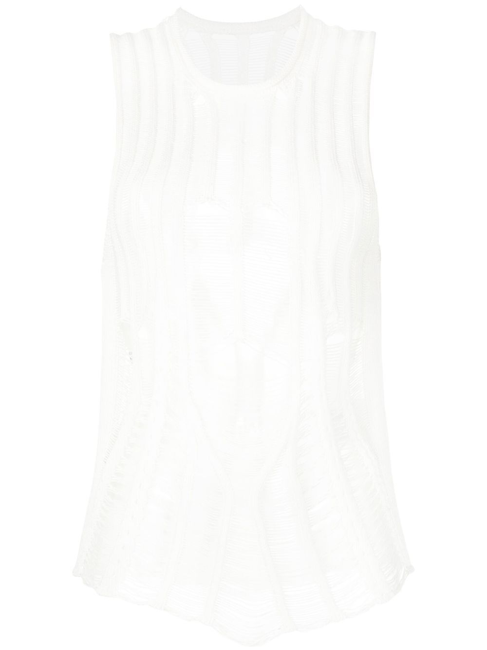 Dion Lee Distressed Floats 坦克背心 - 白色
