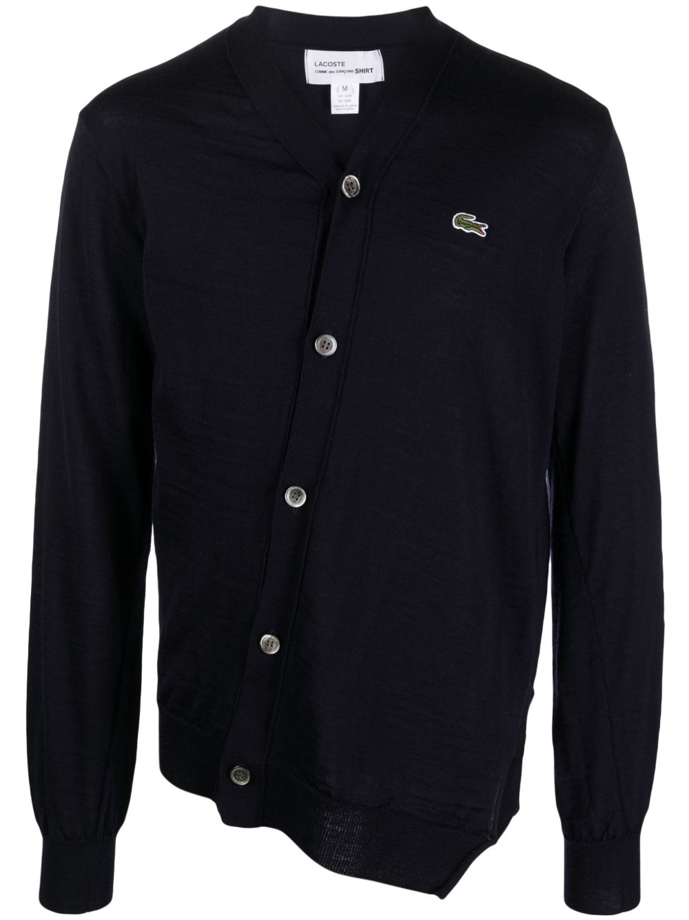 Comme Des Garçons Shirt x Lacoste 不对称羊毛开衫 - 蓝色