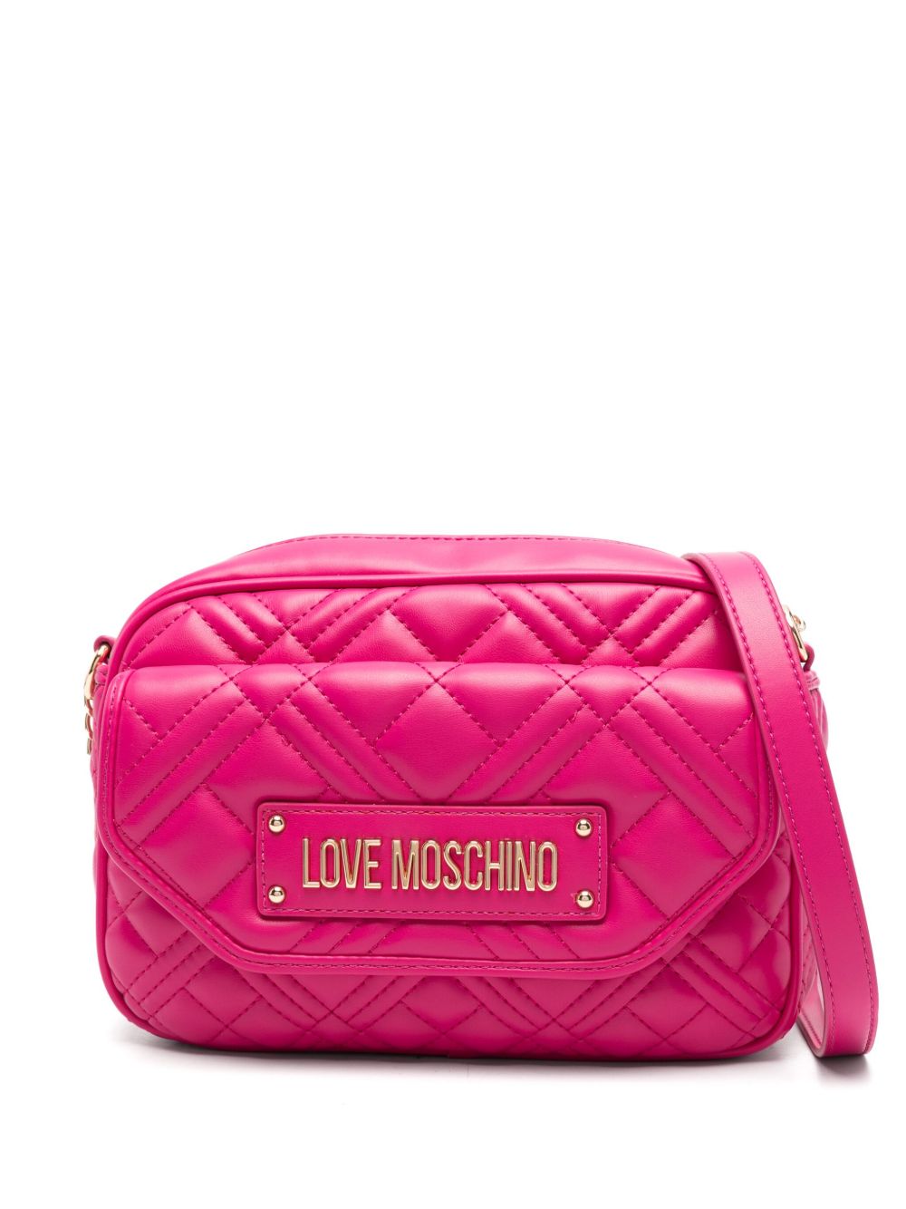 Love Moschino logo字母斜挎包 - 粉色